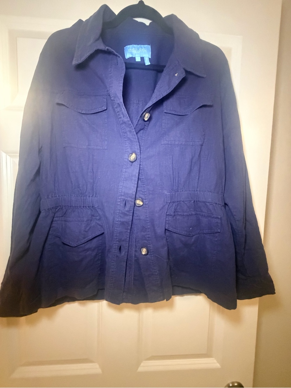 Draper James Navy Utility Jacket with Button Front